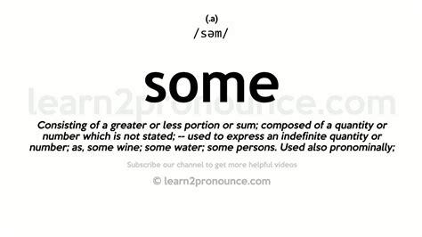 Pronunciation of Some | Definition of Some - YouTube