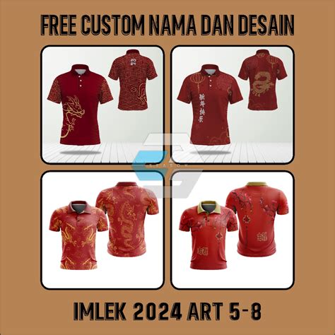 Jual Baju Kaos Jersey Polo Wangki Imlek 2024 Chinese New Year Dragon