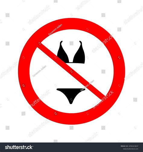 Bikini Forbidden Sign Flat Style Stock Illustration 2256323637 Shutterstock