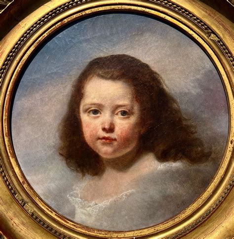 Proantic Ancien Tableau Portrait Denfant Sign Cole Fran Aise