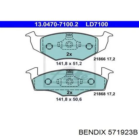 571923B Jurid/Bendix колодки тормозные передние дисковые