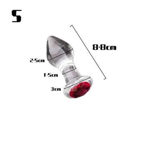 S Plug anal en cristal transparent pour adultes Jouets sexuels féminins Gode pénis en verre