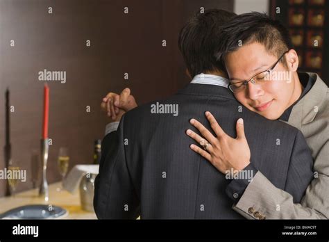 Gay Couple Having A Romantic Dinner Stock Photo Alamy