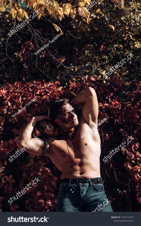 Naked Man Holding Creepy Carved Halloween Stock Photo 1477112237 Shutterstock
