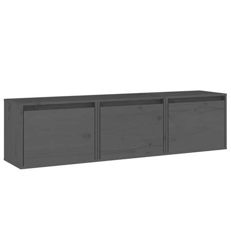 FDIT Meubles TV 3 Pcs Gris Bois Massif De Pin FDI7654049304341