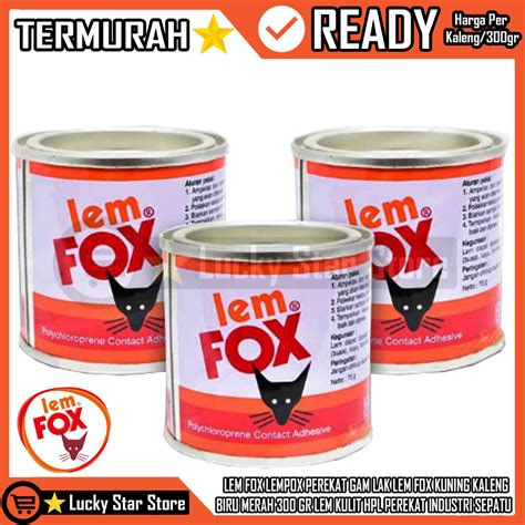 Jual Lem Fox Lempox Yunio Lem Fox Kuning Kaleng Biru Gram Gr Lem