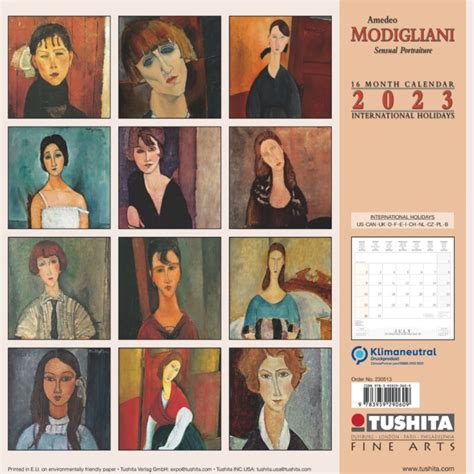 Amedeo Modigliani Sensual Portraits Calendarios De Pared