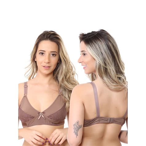 Sutiã Sem Bojo Castanho lingerie alça reforçada de fabrica Isa lingerie Submarino