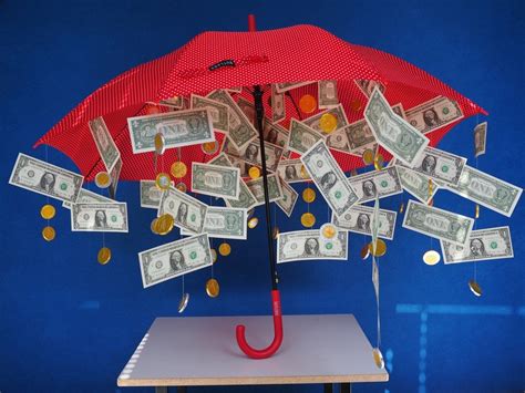 T Money Dollar`rain Red Color Umbrella Free Image Download