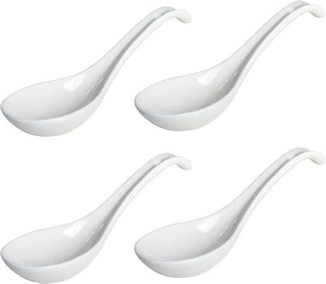 Amazon.com: Porcelain Soup Spoons,7 inch Asian Soup Spoons,Ramen spoons ...