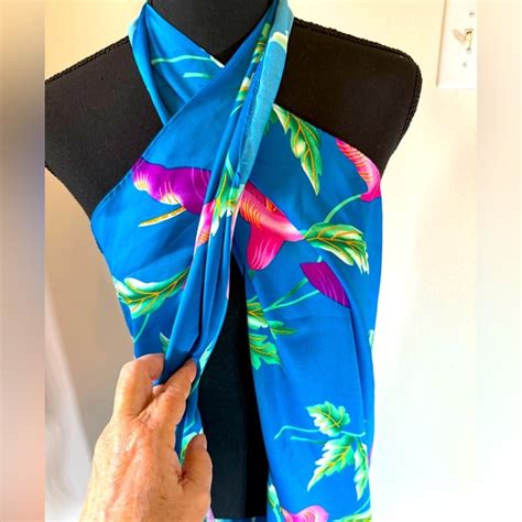 Naked Wardrobe Swim Sarong Hilo Hattie Hawaii Cruise Wrap Dress Swim Colorful Cover Up