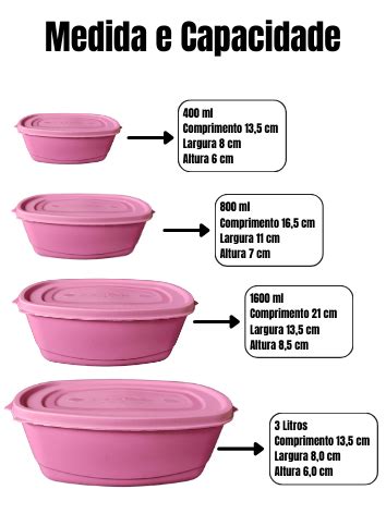 Kit Conjunto De Potes Para Alimentos E Pe As Vasilhas Herm Ticos