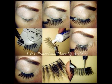 how to put fake eye lashes on