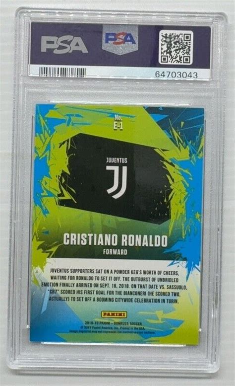 2018 19 Panini Donruss Cristiano Ronaldo Explosive Optic E 1 PSA 9