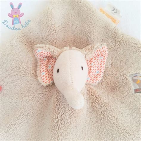 Doudou Plat L Phant Les Papoum Beige Orange Moulin Roty