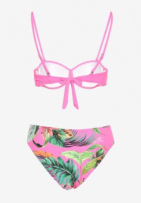 Fuksjowe Bikini Majtki Figi I Biustonosz Z Metalicznymi Aplikacjami Natorea Renee