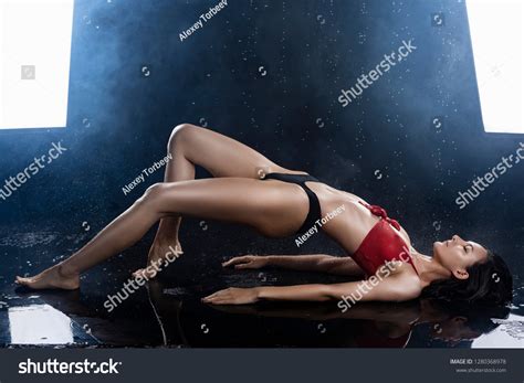 Beautiful Sexy Wet Leggy Brunette Girl Stock Photo Shutterstock