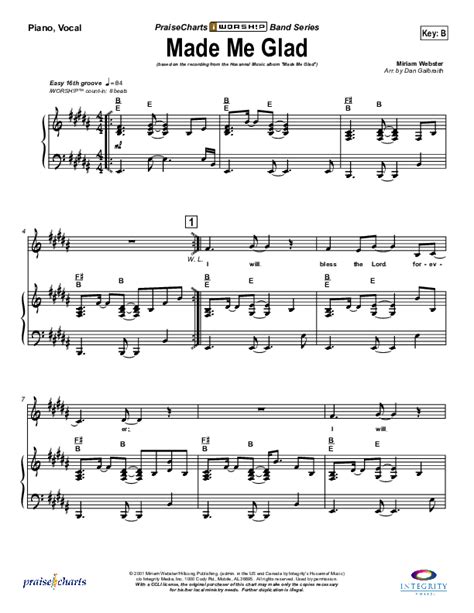 Made Me Glad Sheet Music Pdf Michael Neale Praisecharts