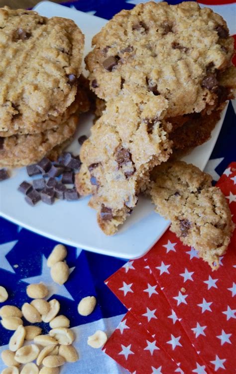 Cookies américains au beurre de cacahuète et pépites de chocolat