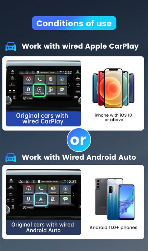 CarlinKit 5.0 Wireless CarPlay & Android Auto For Wired Apple CarPlay ...