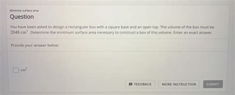 Solved Minimize Surface Area Question You Have Been Asked To Chegg