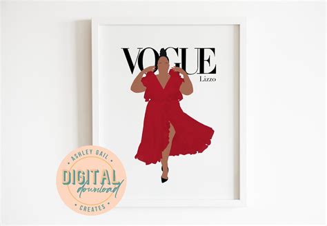 Digital Download Lizzo Art Print Lizzo Vogue Cover Illustration Pop