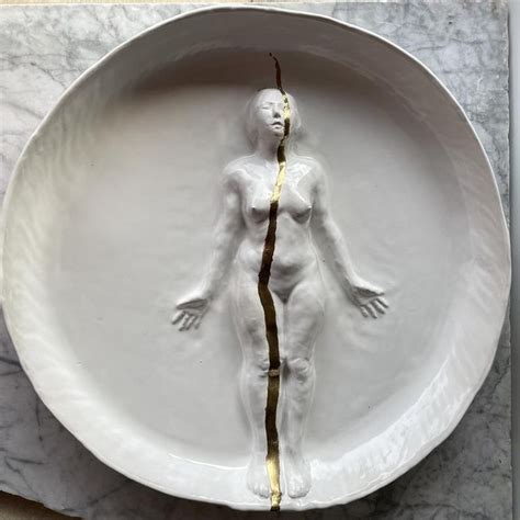 Figure Sculpture Wall Hanging Platter Portrait Relief Plate Nude Art Pottery Bird Bath Naked