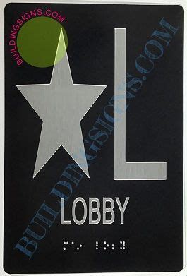 Star Lobby Sign Braille Aluminum Signs X The Sensation Line