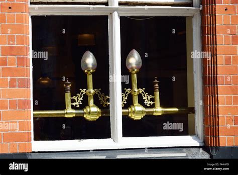 Elegant Brass Lamps Stock Photo Alamy