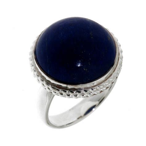 Bague Argent Lapis Lazuli Rond Mm Ref