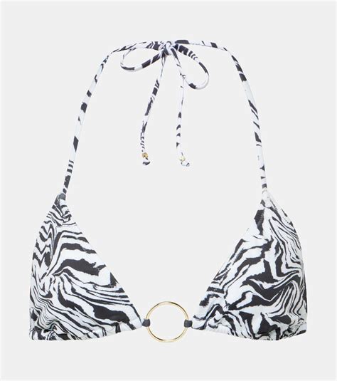 Bananhot Ring Detail Zebra Print Bikini Top Bananhot