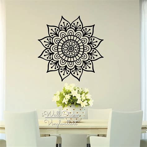 Mandala Wall Sticker Modern Flower Wall Decal Diy Indian Wall Decors