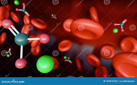 lead carbonate molecules present   bloodstream stock illustration