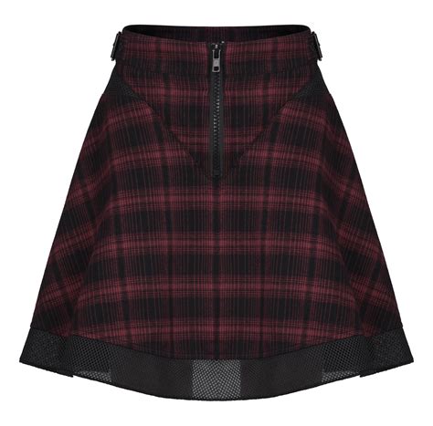 Vandal Red And Black Tartan Skirt • Immoral Fashion