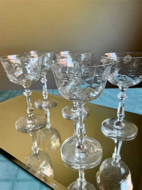 Six Rock Sharpe Talbot Champagne Tall Sherbet Glasses Etsy