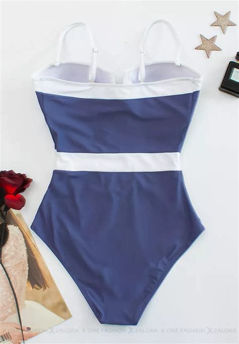 Buy Its Me Sexy Suspender Color Blocked One Piece Bikini Swimsuit Online ZALORA Philippines
