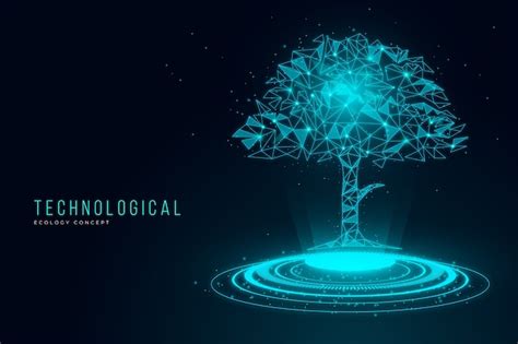 Premium Vector Technological Ecology Concept With Tree