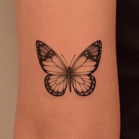 Butterfly In Line Tattoo Arm Elegant Tattoos Dainty Tattoos