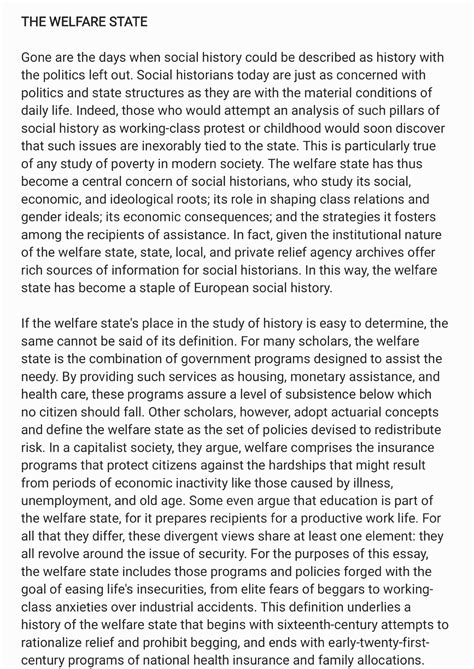 Analysing The Concept Of Welfare State Assignment International