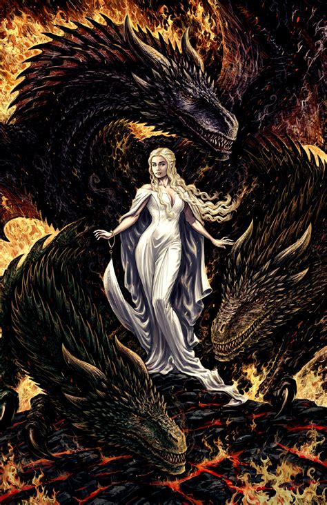 Daenerys And Her Dragons