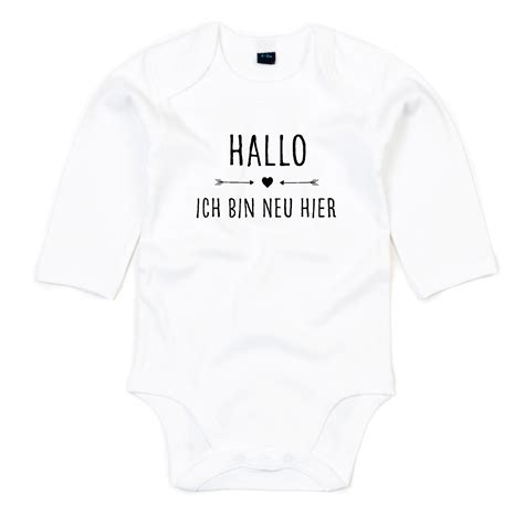 Baby Body Hallo Ich Bin Neu Hier Aus 100 Bio Baumwolle Langwarm