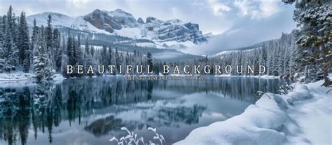 Premium Psd Beautiful View Of Emerald Lake With Snow Covered