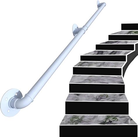 Stair Railing Handrail Complete Kit Stair Industrial White Pipe