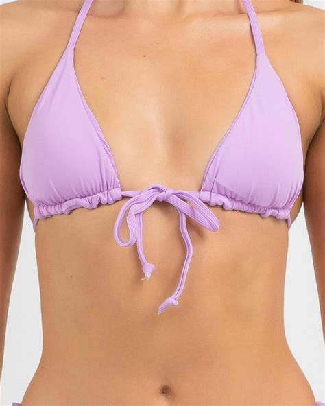 Shop Kaiami Florence Reversible Triangle Bikini Top In Pop Lavender Fast Shipping Easy