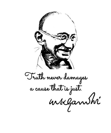 Mahatma Gandhi Truth Drawing By Bruno