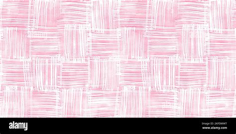 Barbie Pink Seamless Playful Hand Drawn Kidult Woven Crosshatch Checker