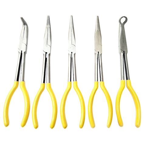 1 5pcs 11″ Multi Functional 0 25 45 90 Degree O Shape Bend Needle Nose Pliers Long Handle Extra