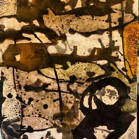 Abstract Mixed Media Painting With Black And Yellow Colors