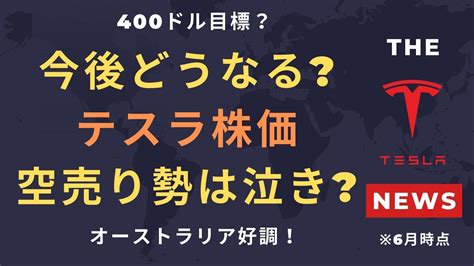 【テスラ株】今後どうなるテスラ株価 400ドル目標？空売り勢は泣きオーストラリア好調！ Youtube