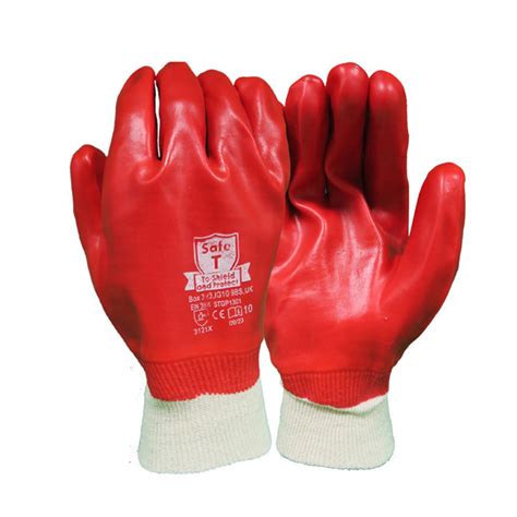 TRAFFI MICRODEX LXT NITRILE CUT LEVEL A SAFETY GLOVE-RED